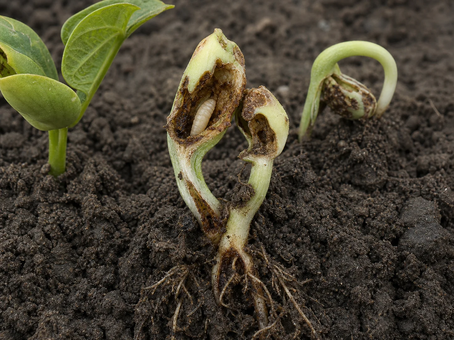Bonenvlieg - snijboon, oefenbeeld uit de AgriLearn-beeldenbank