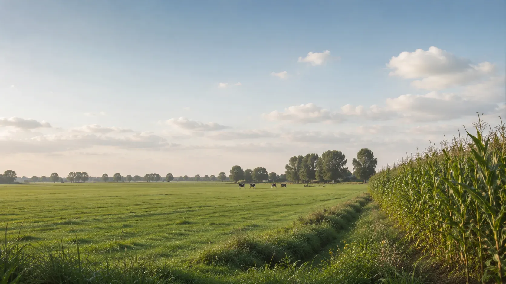 Melkveebedrijf met grasland en voedergewassen